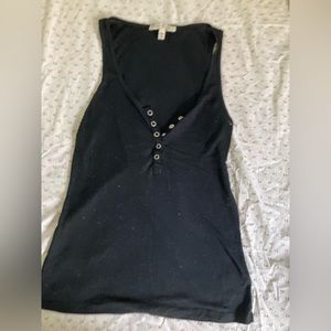 soft black button up tank